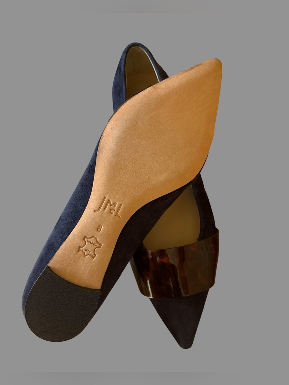 J. McLaughlin Blue Suede Pointy Toe Flat Shoes US8M ($295) - Picture 4 of 6